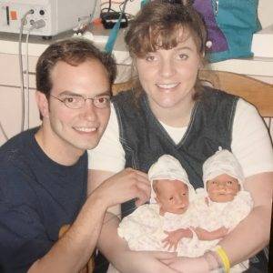 The Ellis Family, with twins in the Neonatal Intensive Care Unit (NICU) at HSHS St. John's Children's Hospital.