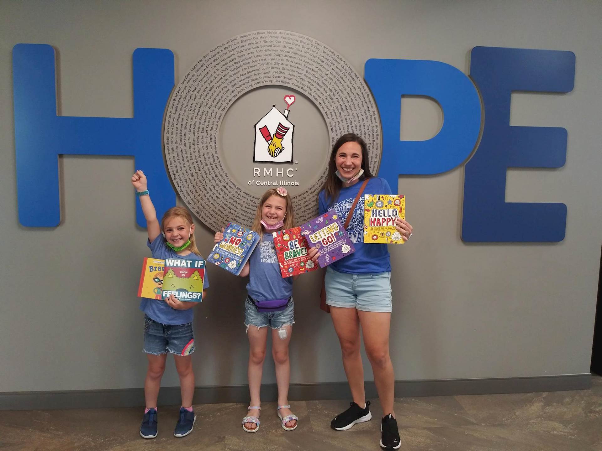 Libby, Sofia, and Gianna raise money for 68 books for RMHCCI kids!