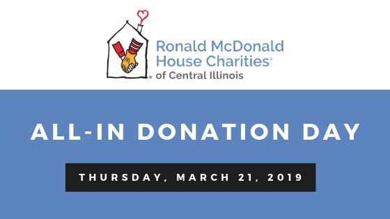 Join us on March 21, 2019 for our first All-In Donation Day!
